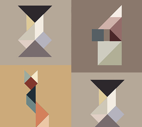 Sudėliokite spalvų tangramą